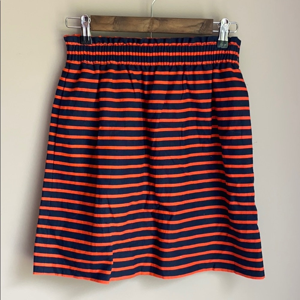 J.Crew Linen Blend Sidewalk Elastic Waist Skirt 00